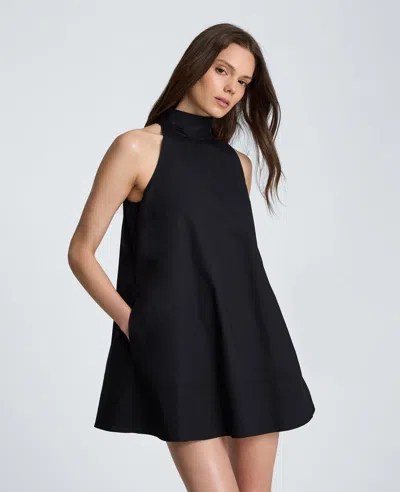 Kenneth Cole Self Tie Halter Mini Dress In Black
