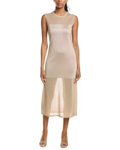 Kenneth Cole Semi Sheer Dress In Brown