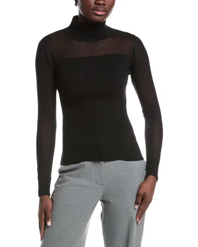 Kenneth Cole Semi-sheer Top In Black
