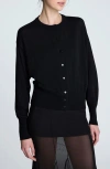 Kenneth Cole Women's Long Sleeve Button-front Cardigan Sweater In Black