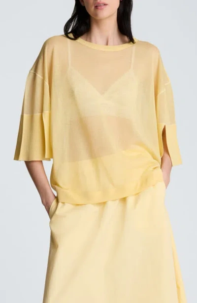 Kenneth Cole Semisheer Crewneck Sweater In Burgundy