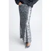 Kenneth Cole Metallic Bias Cut Maxi Skirt In Multicolor