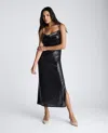 Kenneth Cole Sequin Cowl Neck Maxi Slip Dress In Multicolor