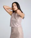 Kenneth Cole Sequin Crop Tank In Multicolor