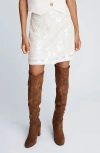 Kenneth Cole Sequin Pull On Mini Skirt In White