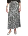 Kenneth Cole Metallic Bias Cut Maxi Skirt In Silver