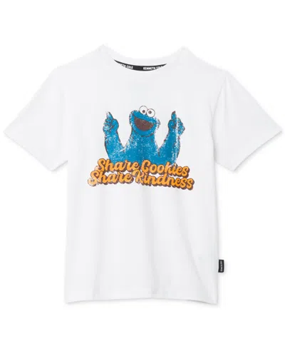 Kenneth Cole Sesame Street Kids Slim Fit Cookie Monster T-shirt In White