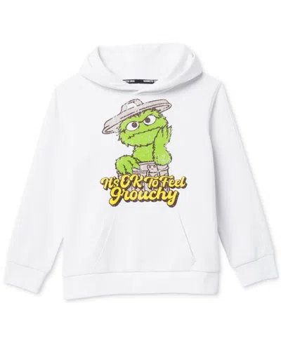 Kenneth Cole Sesame Street Kids Slim Fit Oscar The Grouch Hoodie In White
