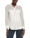 Kenneth Cole Sheer Button Top In White