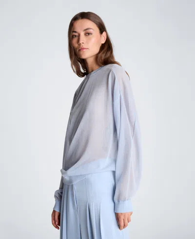 Kenneth Cole Sheer Crew Neck Sweatshirt In Blue