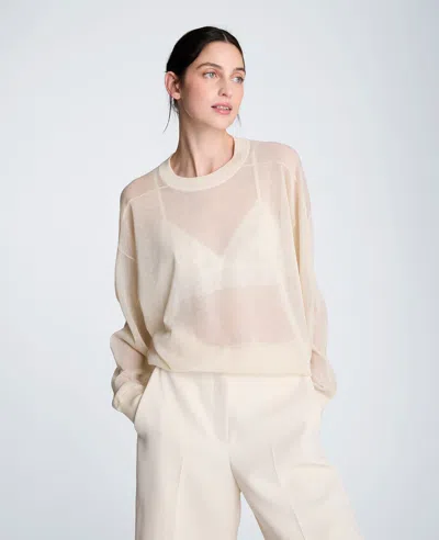 Kenneth Cole Sheer Crewneck Sweatshirt In Neutral