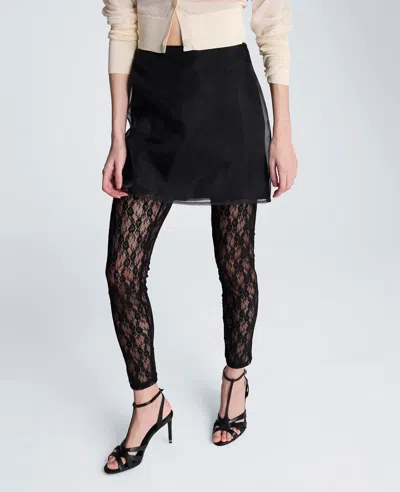Kenneth Cole Sheer Lined Miniskirt In Black