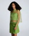 Kenneth Cole Sheer Organza Button-up Shirt