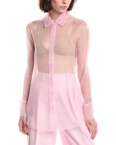 Kenneth Cole Sheer Organza Oversized Shirt In Pink