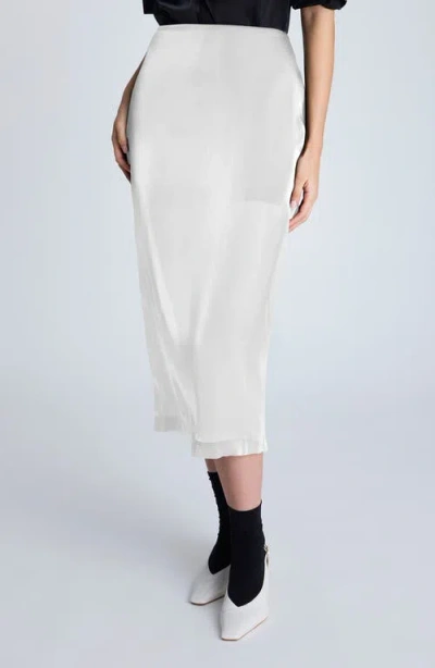 Kenneth Cole Sheer Pencil Skirt In Pure White