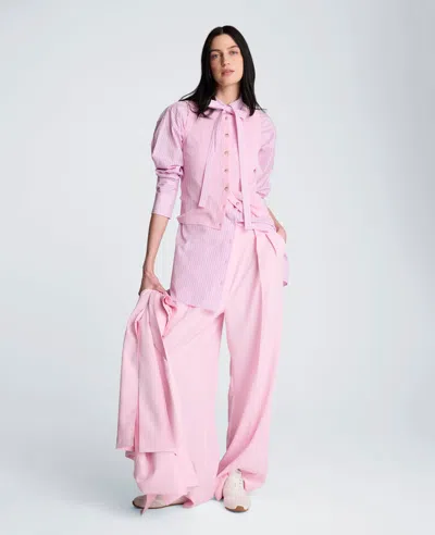 Kenneth Cole Sheer Varigated Rib Vest In Pink