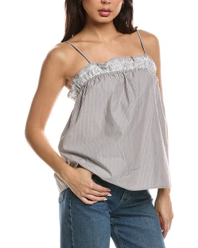 Kenneth Cole Shirred Neckline Cami In Gray