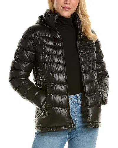 Kenneth Cole Short Puffer Coat In Black