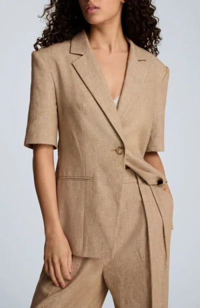 Kenneth Cole Short Sleeve Blazer In Neutral