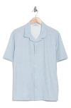 Kenneth Cole Short Sleeve Camp Shirt In Blue