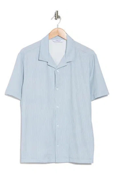 Kenneth Cole Short Sleeve Camp Shirt In Blue