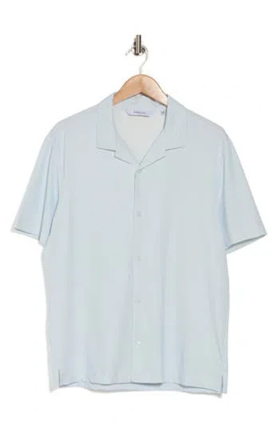 Kenneth Cole Short Sleeve Camp Shirt In Green