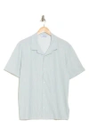 Kenneth Cole Short Sleeve Camp Shirt In Blue
