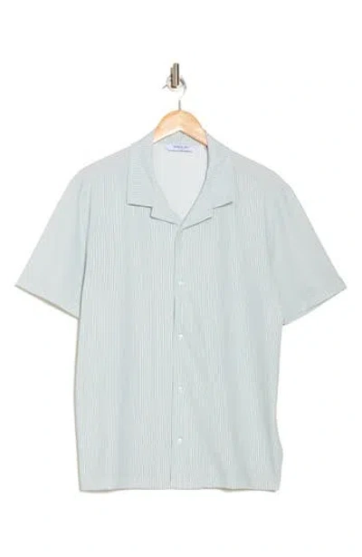 Kenneth Cole Short Sleeve Camp Shirt In Blue
