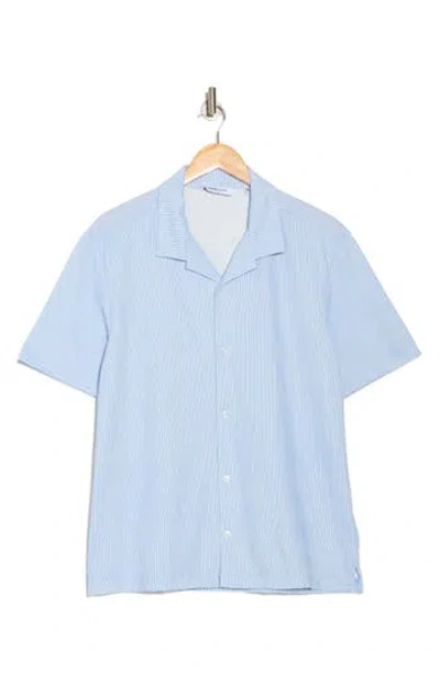Kenneth Cole Short Sleeve Camp Shirt In Blue