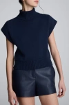 Kenneth Cole Short Sleeve Turtleneck Sweater In Blue