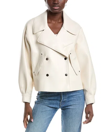 Kenneth Cole Short Trench Coat In White