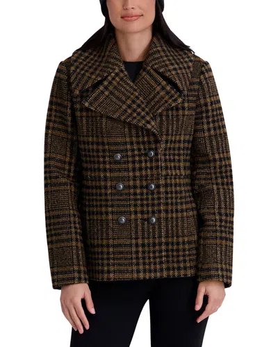 Kenneth Cole Short Wool-blend Jacket In Brown
