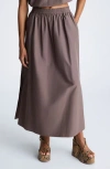 Kenneth Cole Side Slit Maxi Skirt In Mocha Brown