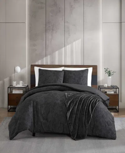 Kenneth Cole Silhouette Floral Comforter + Sham Set In Gray