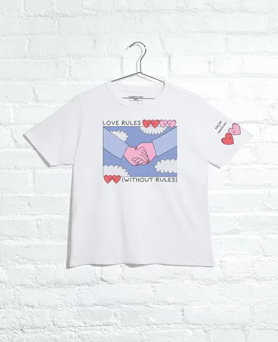 Kenneth Cole Site Exclusive! Women's Rosie Pink Love Tee In White