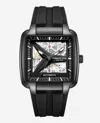 Kenneth Cole Skeleton Automatic Black Silicone Strap Watch