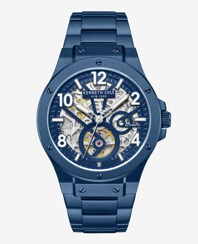 Kenneth Cole Skeleton Automatic Blue-ip Stainless Steel Bracelet Watch