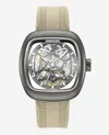 Kenneth Cole Skeleton Automatic Bracelet Watch With 3-strap Set In Gray