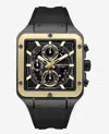 Kenneth Cole Skeleton Automatic Gold Tone Bezel Black Silicone Strap Watch