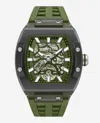 Kenneth Cole Skeleton Automatic Green Silicone Strap Watch