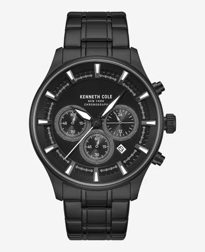 Kenneth Cole Skeleton Automatic Stainless Bracelet Watch In Black