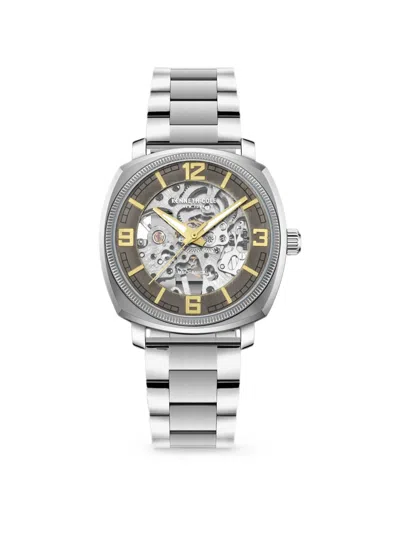 Kenneth Cole Skeleton Dial Cushion Case 42mm Watch In Neutral