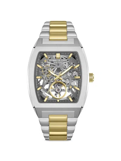 Kenneth Cole Skeleton Tonneau 40mm Watch In Gray