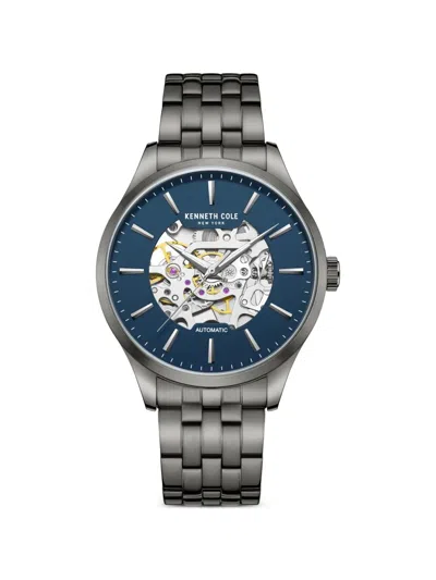 Kenneth Cole Skeleton-dial 42mm Watch In Metallic