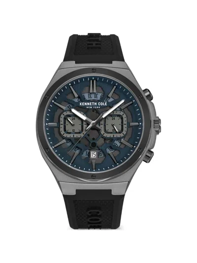 Kenneth Cole Skeleton-dial 43.5mm Watch In Black