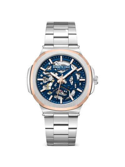 Kenneth Cole Skeleton-dial Automatic 45.5mm Watch In Metallic