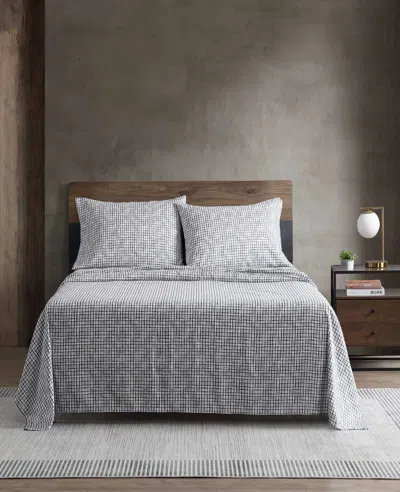 Kenneth Cole Sketchy Check Sheet Set In Gray