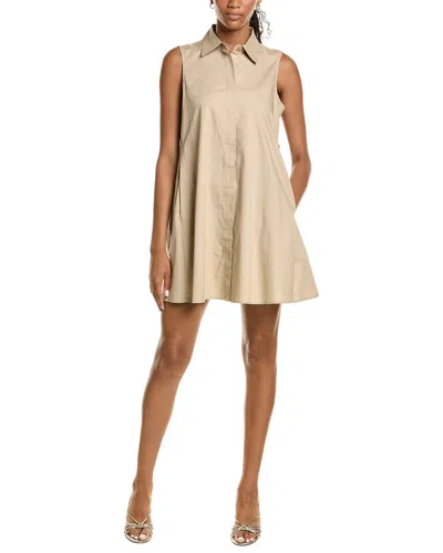 Kenneth Cole Sleeveless Trapeze Mini Dress In Brown