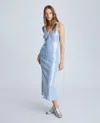 Kenneth Cole Sleeveless V-neck Midi Dress In Shadow Blue