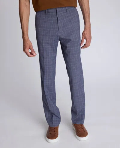 Kenneth Cole Slim Fit Prince Of Wales Plaid Dress Pant In Blue